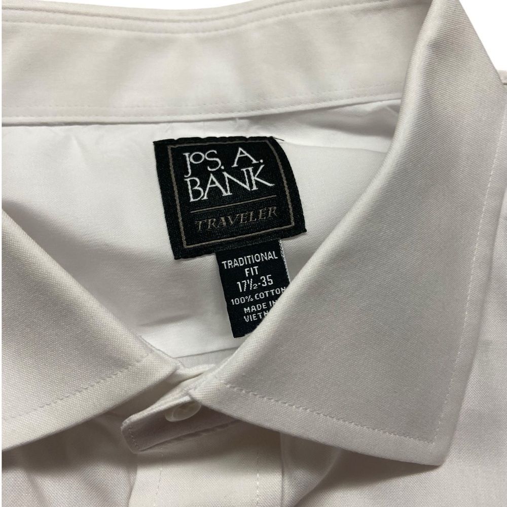 Jos. A. Bank white dress shirt size 17.5/35 classic fit like new - Picture 2 of 2